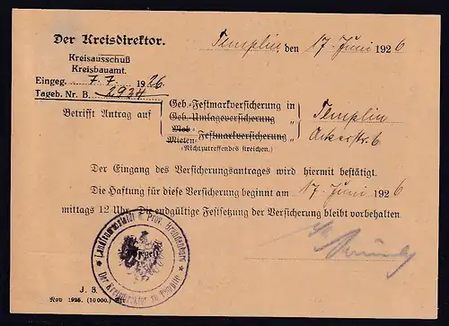 DR. Reklamekarte,  Feuersozietät Brandenburg