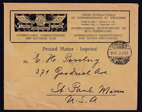 DR. Reklamebrief, Internationale Korrespondenz und Tausch-Vereinigung Münster 