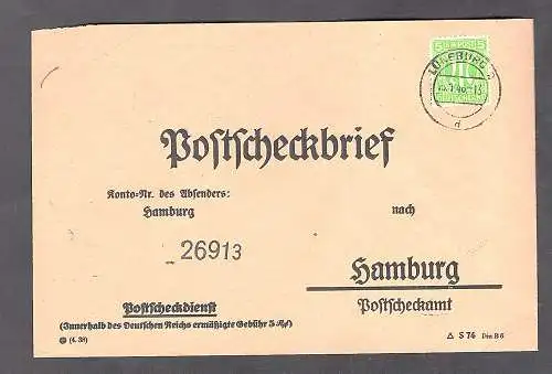 Bizone, AM Post, Postscheckbrief mit EF: Mi.-Nr.  19 D, sign. HettlerBPP