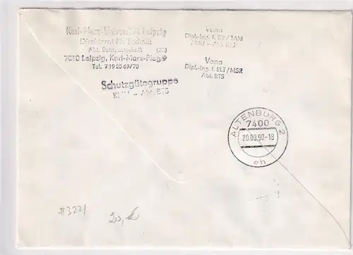 DDR. Eilbrief, mit MeF. Mi.-Nr. 3221 mit Ak-St.