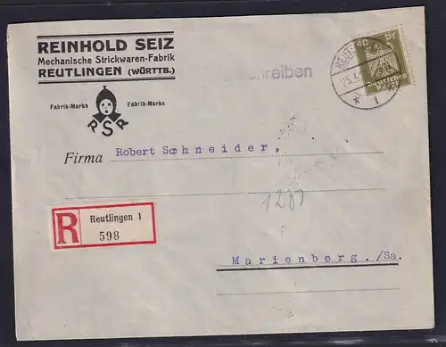 DR. Reklame-Brief, Mechanische Strickwaren-Fabrik Reinhold Seiz, Reutlingen 