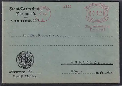 DR. Reklame-Brief, mit Freistempel Stadtverwaltung Dortmund 