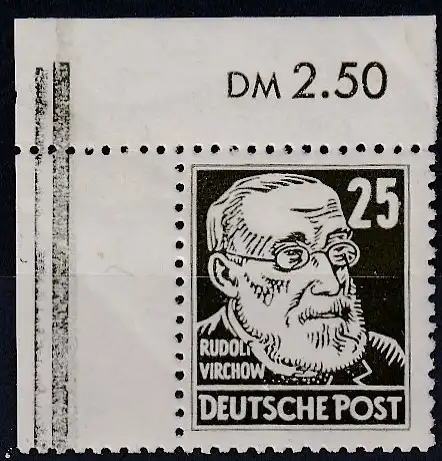DDR.,1953, Mi.-Nr. 334 va XII, linke obere Ecke, postfrisch , FA. Mayer