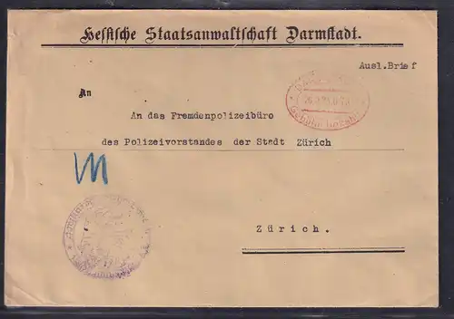 DR., Gebühr bezahlt  Auslandbrief aus Darmstadt mit Gebühr bezahlt