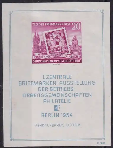  DDR,  Mi.-Nr. Bl.10 XII PF II postfrisch, Kurzbefund Mayer
