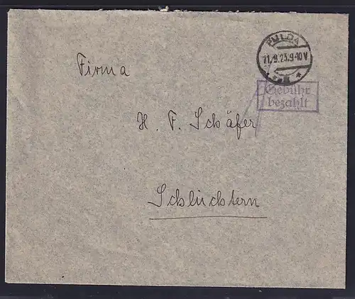 DR., Fernbrief mit Gebühr bezahlt  aus Fulda