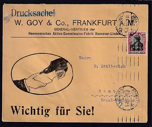 DR. Reklamebrief, Gummiwaren Fabrik W. Goy & Co., Frankfurt A.M