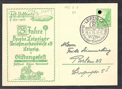 DR., Privatganzsache PP 142-C8,  Blanko gestempelt.