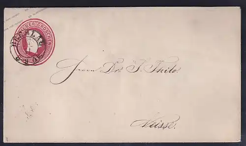 AD. Preußen-Ganzsache von Breslau  nach Neisse gelaufen