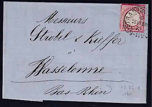 DR., EF. Mi.-Nr. 19 mit HE-Stempel Spalink 36-1