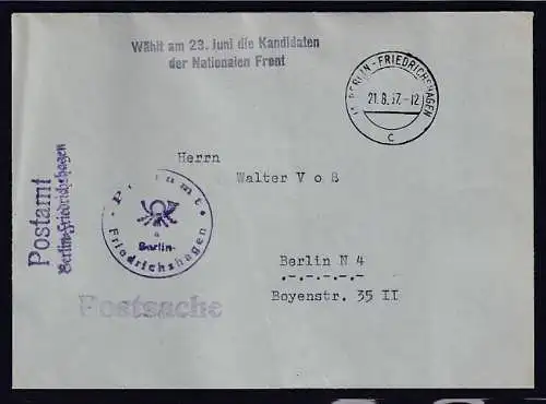 DDR, Losungsstempel   "Wählt am 23. Juni die Kandidaten......................."