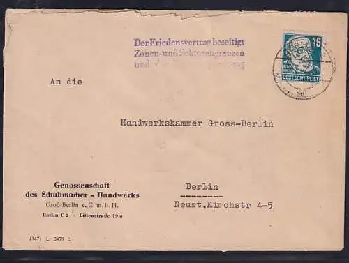 DDR, Losungsstempel   "Der Friedensvertrag beseitigt......................."