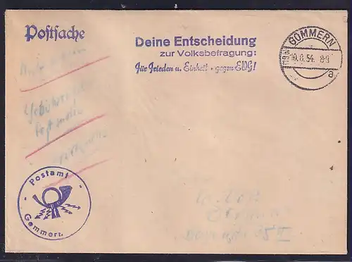 DDR, Losungsstempel   "Deine Entscheidung zur Volksbefragung........"