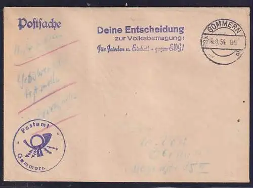 DDR, Losungsstempel   "Deine Entscheidung zur Volksbefragung........"