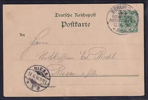DR. Fernpostkarte aus Berliner Gewerbe Ausstellung 1896 
