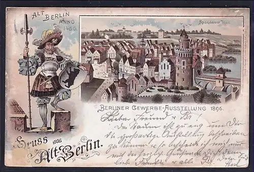 DR. Fernpostkarte aus Berliner Gewerbe Ausstellung 1896 