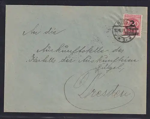 DR.,Fernbrief mit MeF. Mi.-Nr. 309 Pa  Y,  FA. Oechsner 