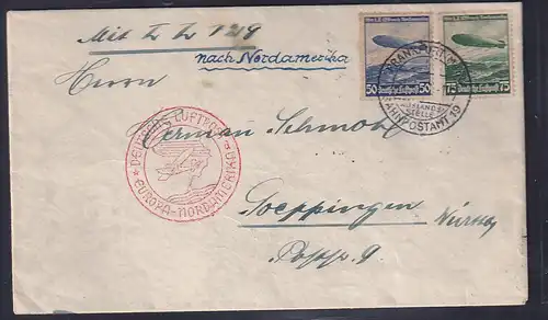 DR., Zeppelin-Brief Nordamerika Fahrt mit Mi.-Nr. 606 - 607