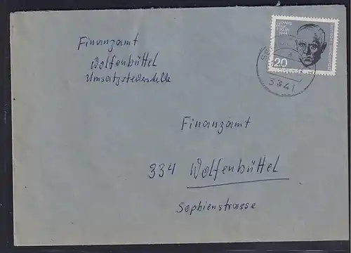 Bund, Fernbrief mit EF. Mi.-Nr.  432 (Marke aus Block 3)