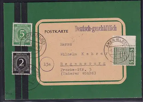 SBZ, Fernkarte mit MiF. Mi.-Nr. 75 X u.a.