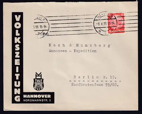 DR. Reklame-Brief, Volkszeitung Hannover 