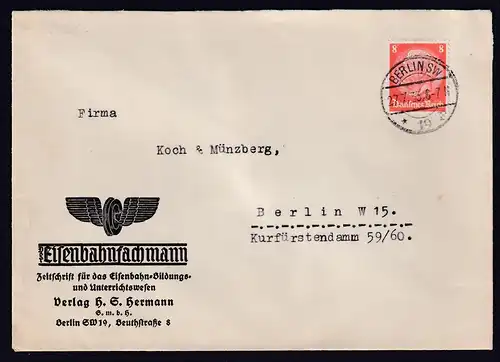 DR. Reklame-Brief, Eisenbahnfachmann, Verlag H-G. Hermann, Berlin