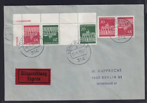 Bund, Eilbote-Fernbrief mit Mi.F. aus Brandeburger Tor ZD.