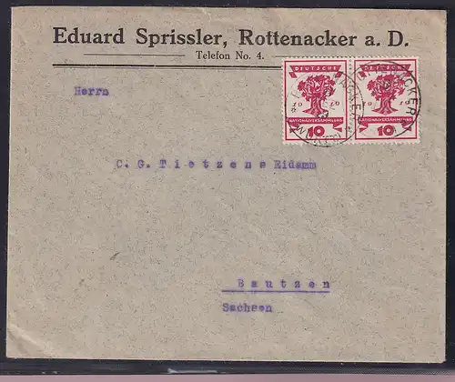 DR.,  Fernbrief mit MeF. Mi.-Nr.  107