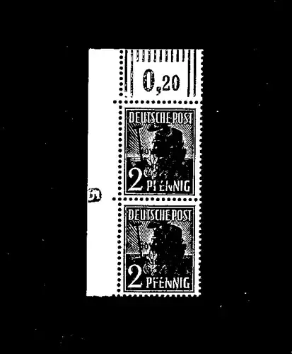 SBZ Mi.-Nr.182 a W OR/DZ postfrisch, FA. DR. Ruscher