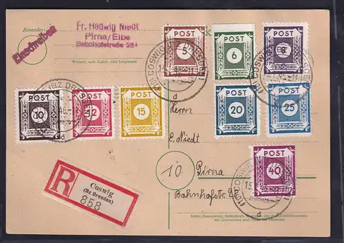 SBZ-Ost-Sachen, Mi.-Nr. 43 Bla/DIII auf R-Karte gelaufen, FA. Dr. JaschBPP.