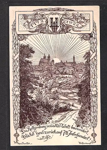 DR., Privatganzsache, 750 Jahre Feier der  Stadt Rothenburg PP52 C6, gelaufen