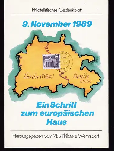 DDR - Gedenkblatt, Ein Schritt zum europäischen Haus 1989, B43-1989