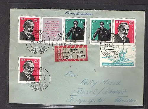 DDR. Mi.-Nr. ZD, 893-894 auf Ausland-Brief mit Erstagstempel