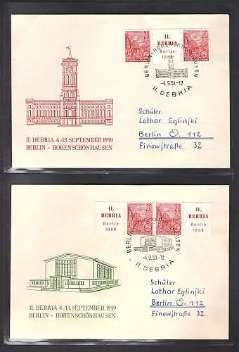 DDR. FDC. Mi.-Nr. W ZD. 22 + W ZD. 23