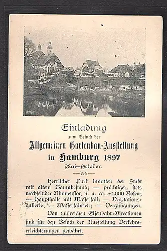 DR., Privatganzsache PP 8-C2/02, Allgemeine Gartenbau Ausstellung 1897, gest.