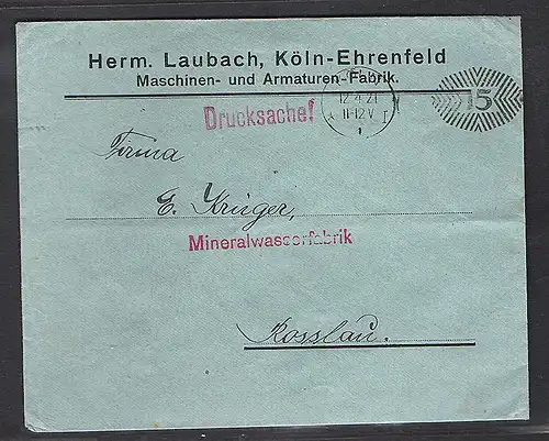 DR. Reklame-Brief, Maschinen- und Armaturen-Fabrik, H. Laubach, Köln-Ehrenfeld.