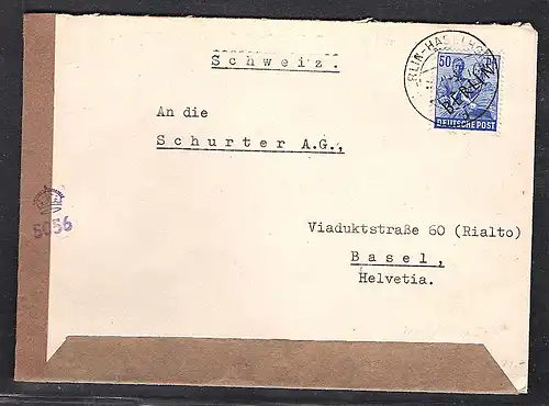 Berlin, Auslandbrief mit EF.Mi.-Nr.13, zensiert.