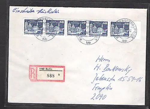DDR. R-Fernbrief mit Rückschein MeF. Mi.-Nr. 2650