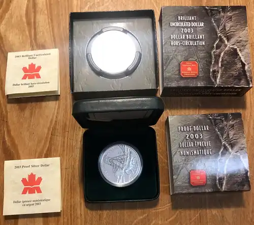 2 x 1 Dollar Canada  2003, 100 Jahre Kobaltminen in PP und ST.