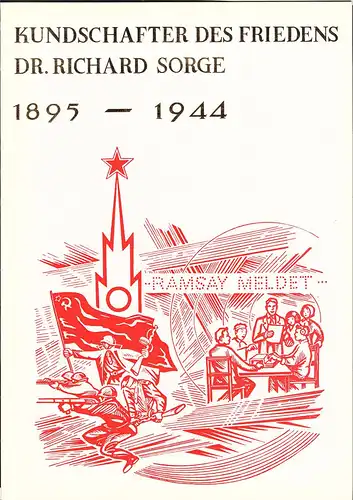 DDR - Gedenkblatt, DR. Richard Sorge 1895 - 1944, A2- 1976 b