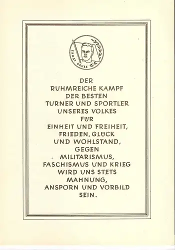 DDR - Gedenkblatt,  Ernst Grube, A 1-1963 b, in Bronze