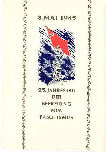 DDR - Gedenkblatt, 25 Jahrestag der Befreiung vom Faschismus, A10-1970 in Bronze