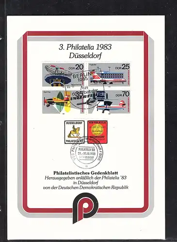 DDR - Gedenkblatt, 3. Philatelia Düsseldorf, B8-1980
