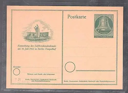 Berlin Ganzsache Mi.-Nr. P 29 ungebraucht.