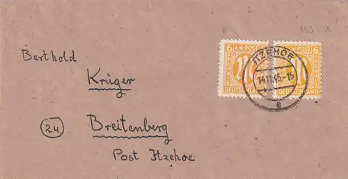 Bizone, AM Post  Fernbrief mit MiF. Mi.-Nr.  20 D + 4 x