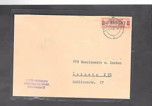 DDR. ZKD-Brief mit  EF. Mi.-Nr. 23 J