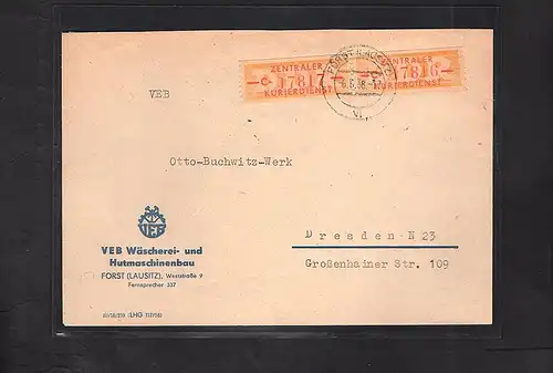 DDR. ZKD-Brief mit  MeF. Mi.-Nr. 16 C
