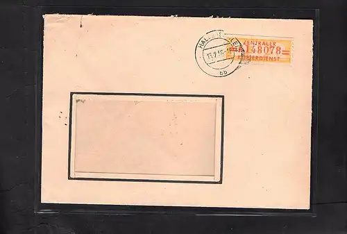 DDR. ZKD-Brief mit  EF. Mi.-Nr. 17  F