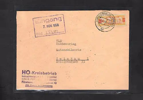 DDR. ZKD-Brief mit  EF. Mi.-Nr. 19 I K