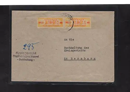 DDR. ZKD-Brief mit  MeF. Mi.-Nr. 18 I B